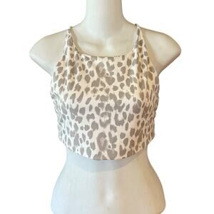 Victoria’s Secret Leopard Print Bralette Crop Top White with Gray Womens Medium